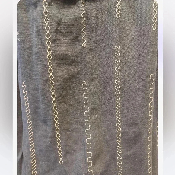 Cotton Reel 100% Silk Black Gold  Button Down Short Sleeve Shirt Size L - Picture 11 of 11